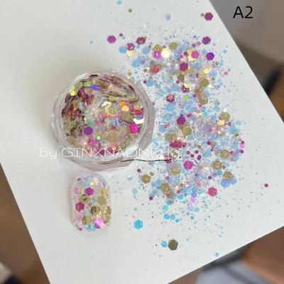 1Box Heart Star Colorful Nail Glitter Dopamine 3D Nail Art Charm Decoration Jewelry Manicure Accessory