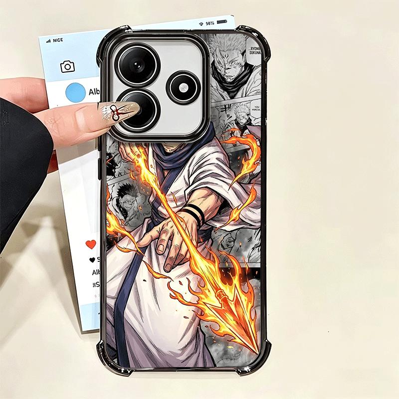 Anime Ryomen Sukuna JUJUSU Plating Phone Case For Xiaomi Poco X5 X6 X7 X8 Pro Max F8 Ultra F7 M8 M7 M5S Redmi 15C 15 14C 13C 13