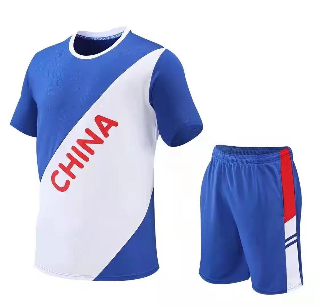 2208 Short Sleeve Suit Running Suit Men'S And Women'S Sportswear Training Suit Mountain Climbing Casual Side Pocket M-5Xl