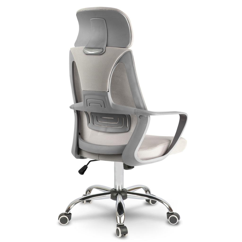 Fotel Biurowy Z Mikrosiatką Praga - Jasnoszary