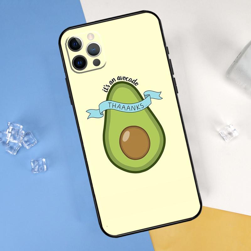 Cartoon Avocado Phone Case For iPhone 16 Pro Max 13 12 Mini 11 14 15 Pro Max XR 16 15 Plus 16e Cover Shell