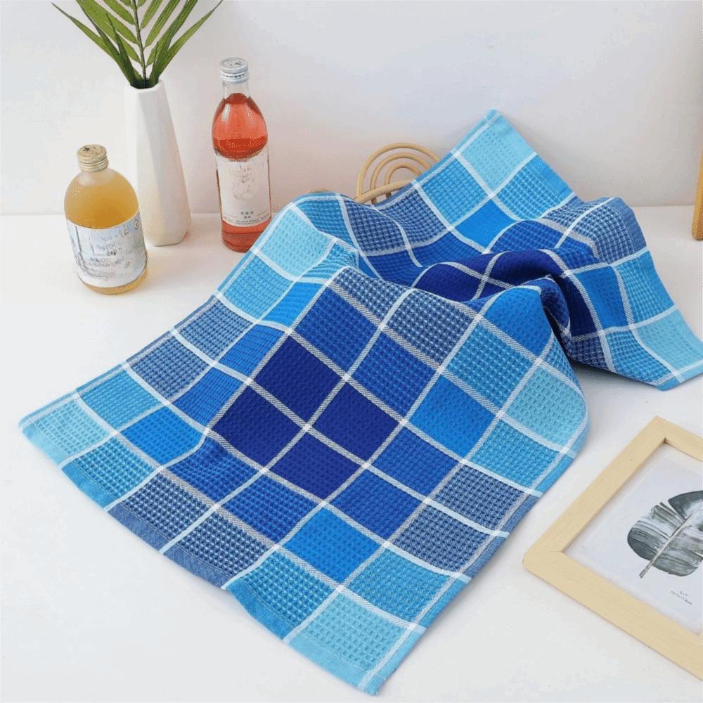4 Pieces Soft Kitchen Grid Dish Towel Cotton Yarn Tea Towel Waffle Cleaning Clothes  Pot