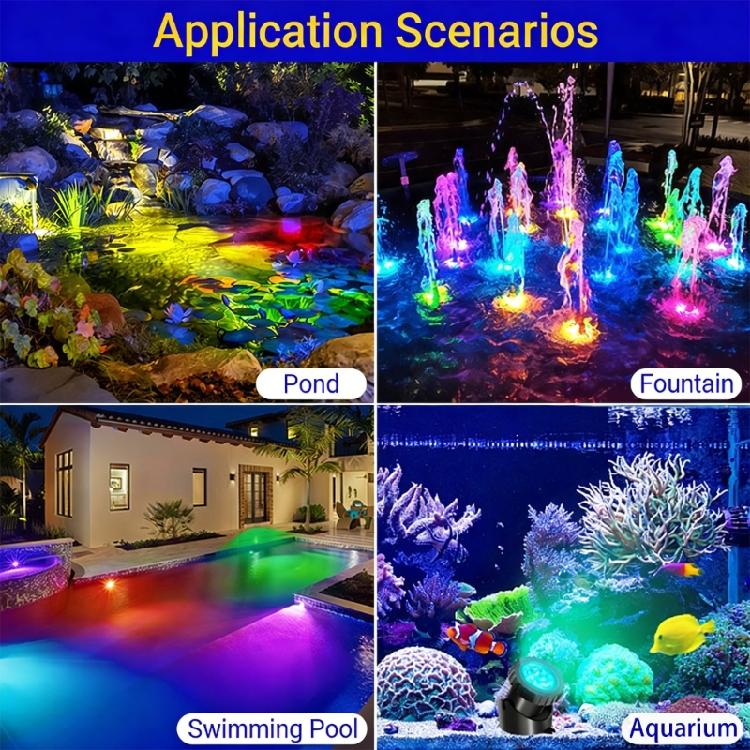 Solar propelled Waterproof Pool Lighting 2 Pack Color Changing With 2000mAh Battery For Outdoor Use