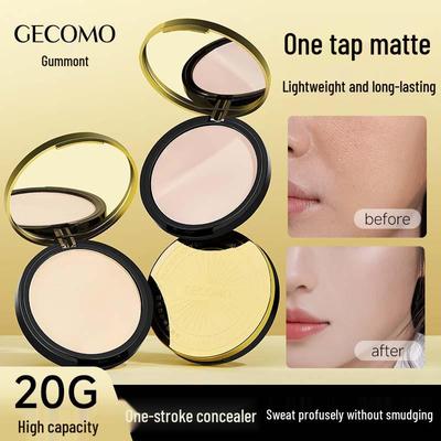 GECOMO Feather-light Soft Gauze Long-lasting Powder Foundation - Large Capacity Concealing, Touch-up, Setting, Brightening Loose Powder Compact.