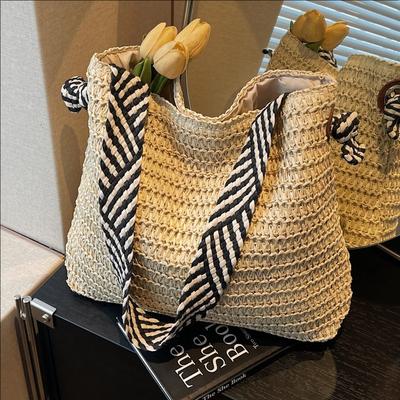 Summer Shoulder Armpit Straw Bag Women'S Trend Woven Shoulder Tote Bag Seaside Vacation Beach Bag