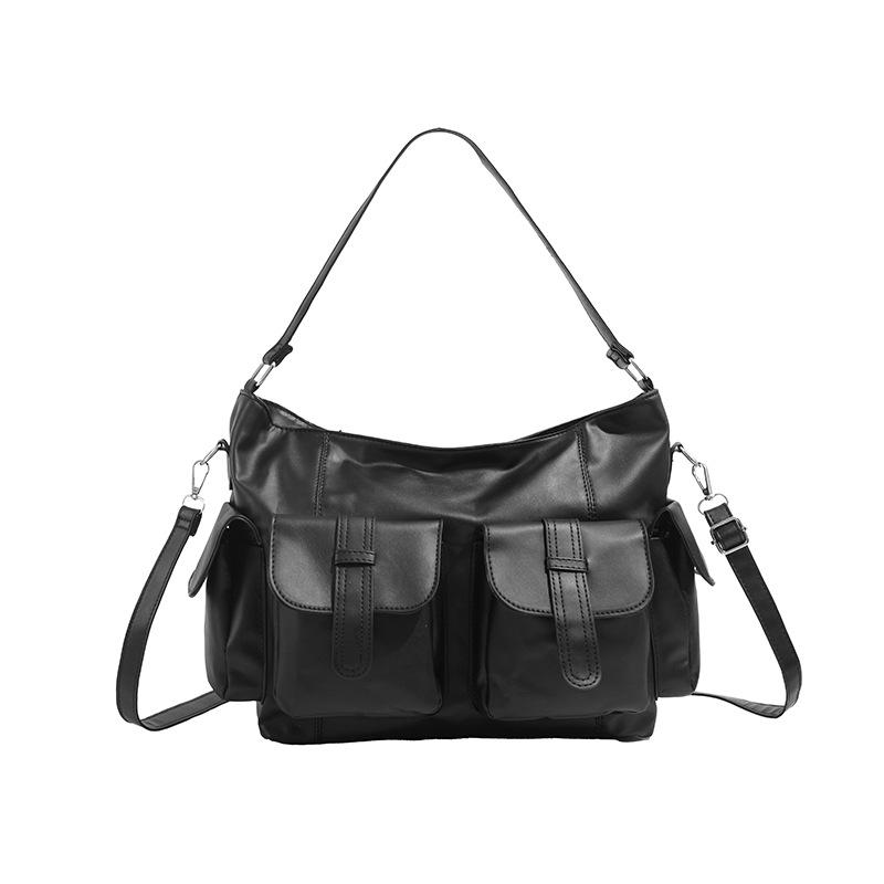 American Retro Large Capacity Crossbody Motorcycle Bag Black Tote Bag Hobo Bag Girls Bag Messenger Bag