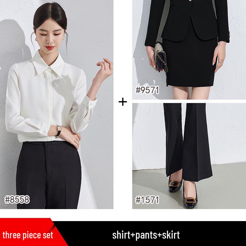 Women's High-End Professional White Shirt - Spring/Autumn 2024 Formal Workwear