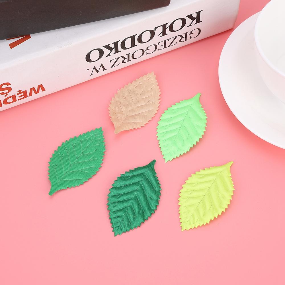 150Pcs DIY Ribbon Artificial Leaves Decor Simulation Tree Leaf Decoration Accessory for Garland