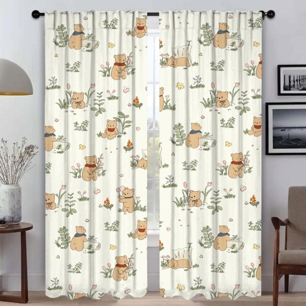 Kawaii Tier Moderne Wohnzimmer Vorhänge für Kamera Heim Innenvorhänge 2 Stück Verdunkelungsvorhang Tüll für Schlafzimmer Jalousien