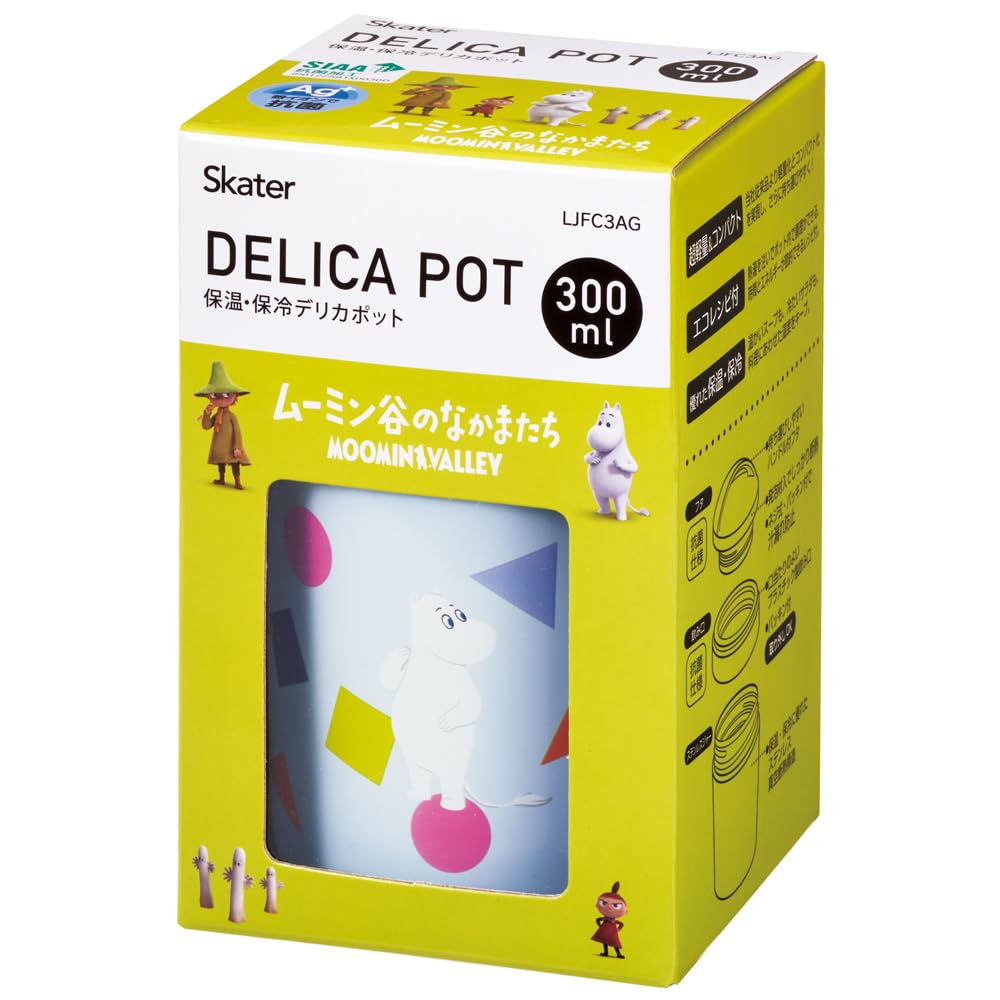 Skater Antibacterial Insulated Soup Moomin Anime 23 Jar/Pot, 300ml, Design, (LJFC3AG-A)