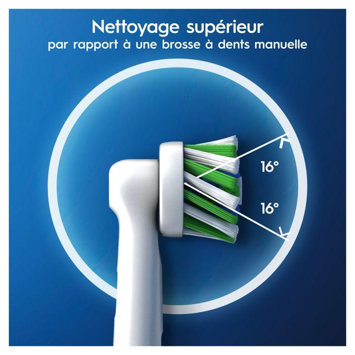 Brosse à dents électrique ORAL-B Cross Action - Recharges incluses - Nettoyage journalier - Blanc