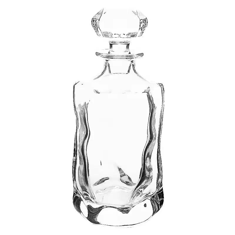 irregular Crystal Glass Bottle, Wine Decanter, Whiskey, Liqour Pourer, Home Bar Vodka Beer Bottle Jar, JR