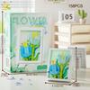 MOC Flower Po Frame Model Micro Building Block Sunflower Rose Mini Diamond Brick Toy for Children Desk Decor.