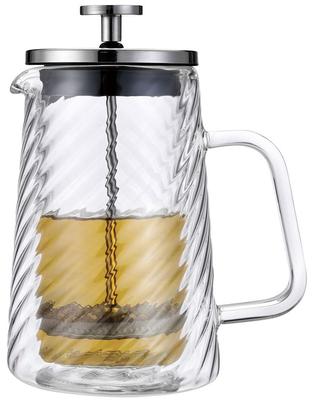Coffee and Tea Infuser Glass 600ml French Press Silver KLAUSBERG KB-7763