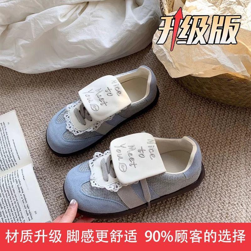 Puff shoes women's retro round head platform women's new spring and autumn light casual sports board shoes