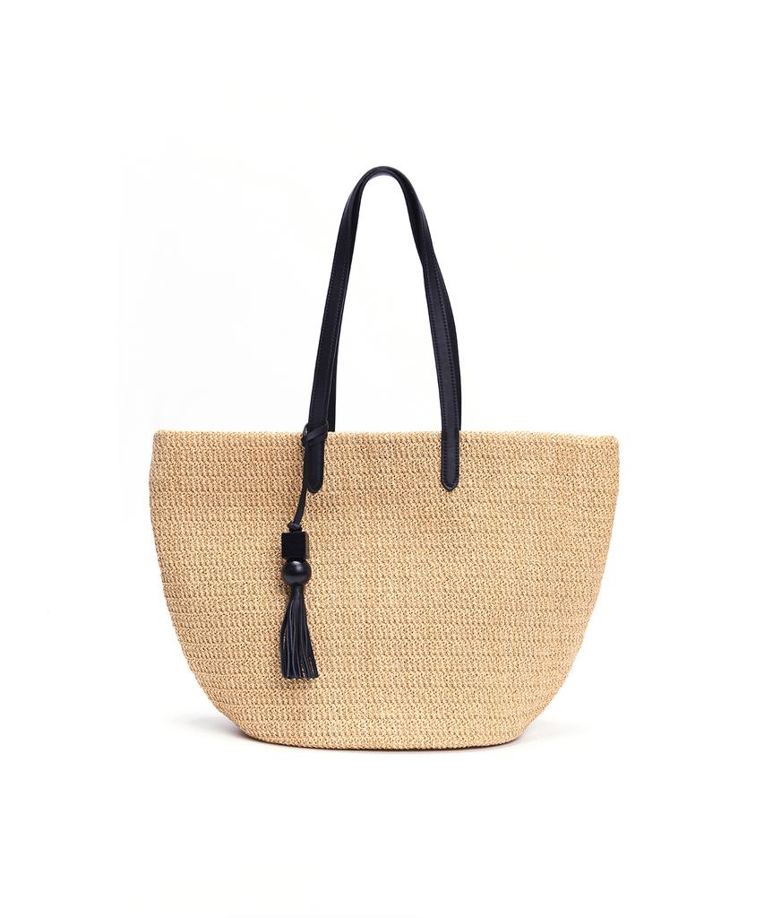 Badgigi Santorini Shoulder Tote Bag, Black