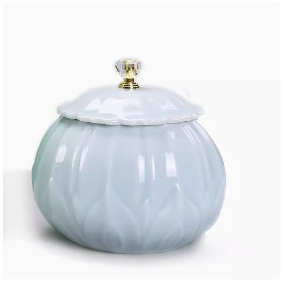 

Китайская керамическая чайница с украшением в виде лотоса, банка для конфет, многофункциональная портативная коробка для хранения кофейных зерен и орехов, домашний декор