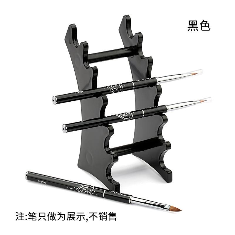 Nail Art Pen Holder Multifunctional Nail Art Brush Storage Tool Black Transparent Plastic Placement Tool