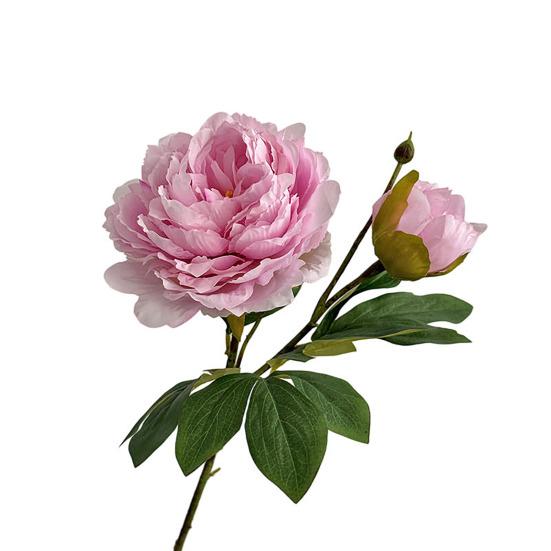 Artificial Peony Flower Faux Silk Peony Bouquet with 1 Bud Fake Floral Arrangement for Farmhouse Home Wedding Table Centerpiece