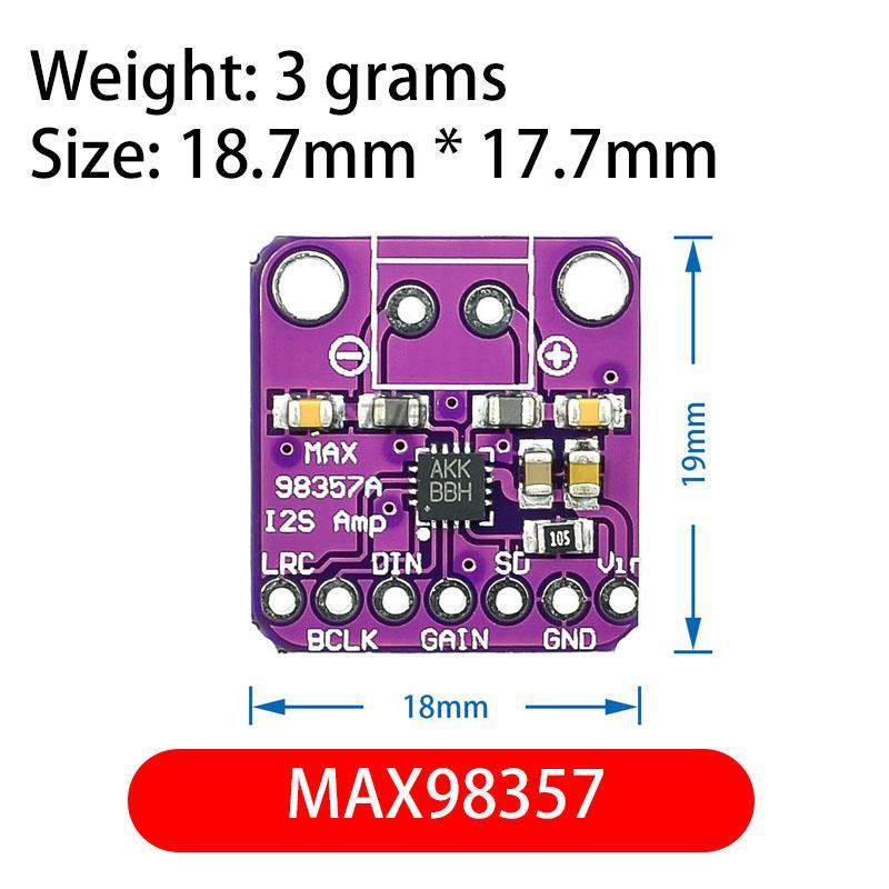 Max98357 I2S 3W Class D Amplifier Breakout Interface Dac Decoder Module Filterless Audio Board For for Raspberry Pi Esp32