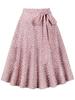 2024 Spring Collection Waist-Tie Print Midi Skirt