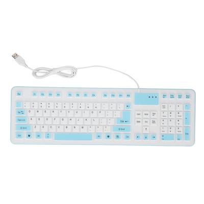 Clavier pliable en silicone 106 touches, étanche à la poussière, pliable, filaire, USB, silencieux