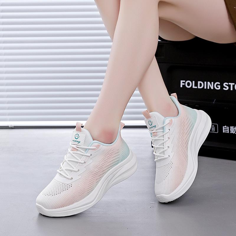 2025 spring new Korean version breathable fly-woven women's shoes ins tide student running sports shoes casual shoes FZ6606