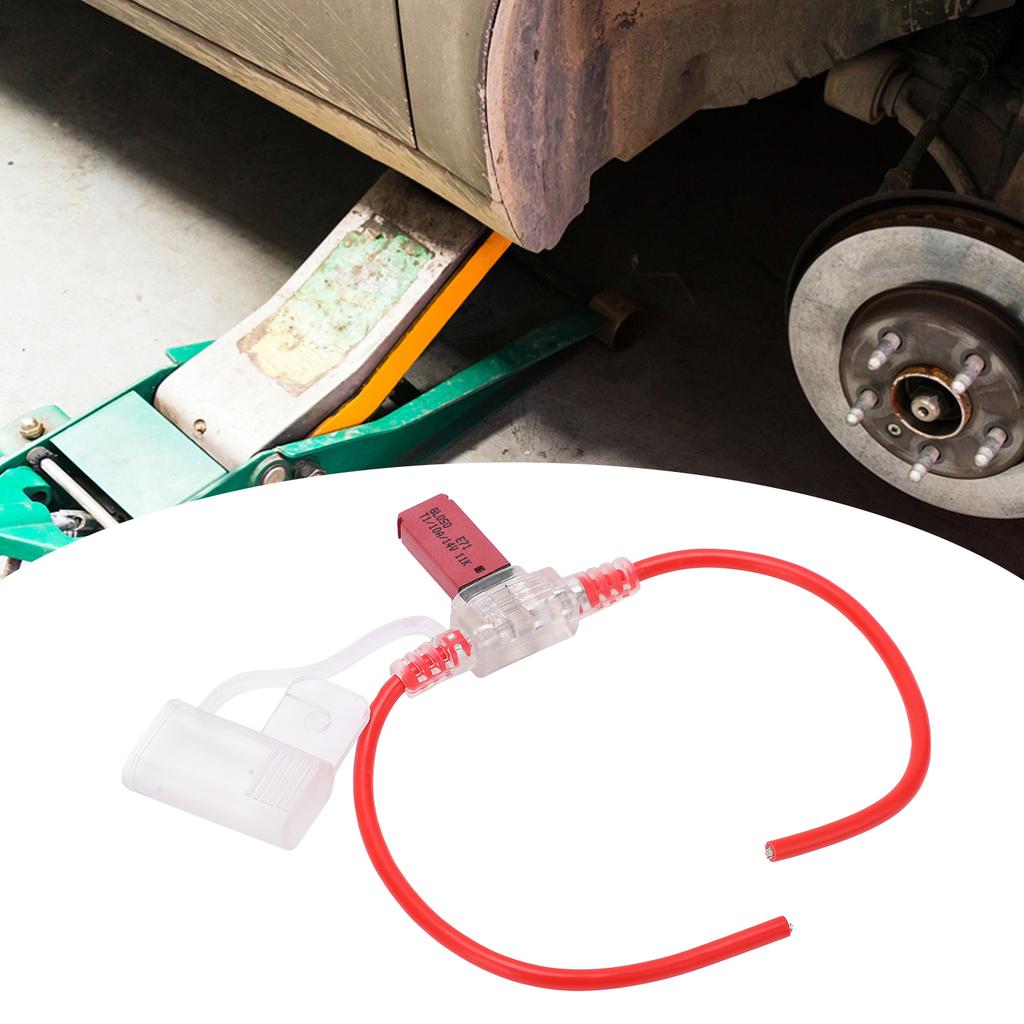 31.5cm 12AWG Car Fuse Holder TPE PVC with Manual Reset 10A Fuse for Automobiles Trunks RVs