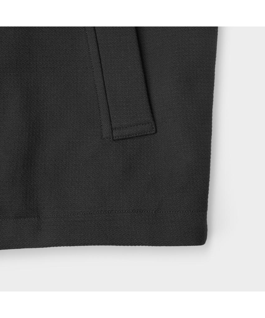 Customellow Black Cotton Tweed Highneck Jacket Cwuas26213Bkx