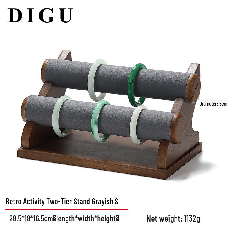 Digu Massivholz Schmuckständer: Abnehmbarer mehrstufiger Armreif- und Armband-Aufbewahrungsständer