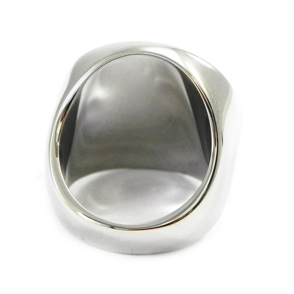 Černý stříbrný ocelový prsten 'Flora'