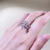 Zhuozhifan S925 Silver Three-Row Pave Snake Ring for Women