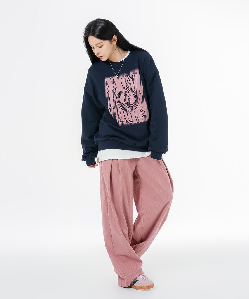 MOZMOZ Colorful Corduroy String Wide Pants Pink