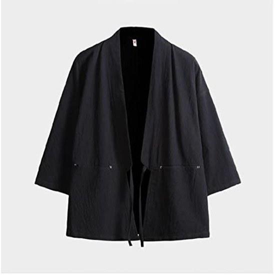 Mens kimono cardigan traditional haori yukata casual outerwear samurai clothing summer beach kimono.