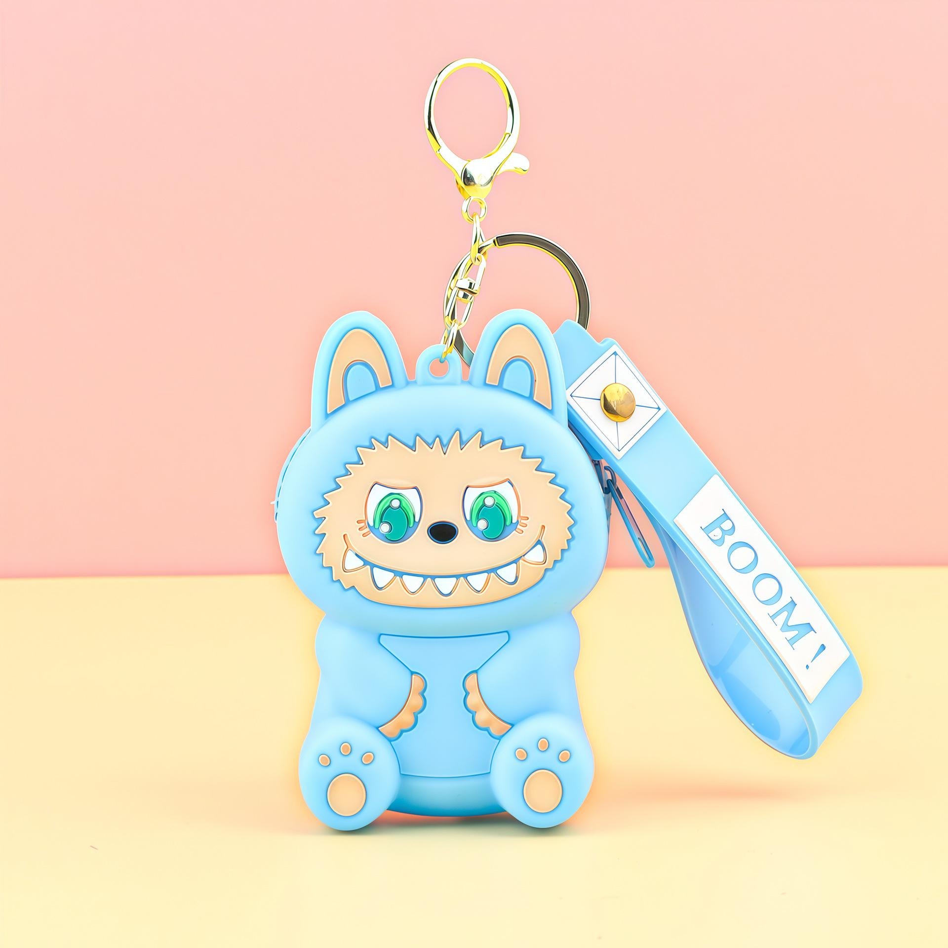 

Силиконовый кошелек для монет Лабубу: Милое мультяшное хранилище для детей – Наушники, Держатель для карт, Подвеска