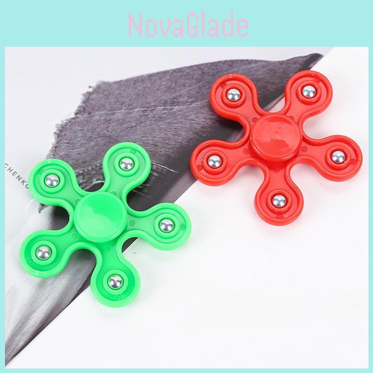 Plastic Fivestar Finger Spinner Gyroscope With Spiral Bearings For Stress Relief And Focus