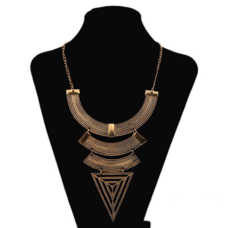 And Creative Fashionable Multi Layer Geometric Shape Women Necklace Metal