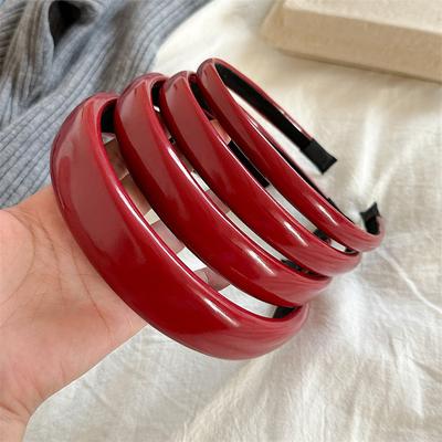 1/1.5/2/3CM Beliebte Ancora Rot PU Leder Stoff Stirnbänder für Frauen Mädchen Lässige Party Kopfschmuck Ins Weihnachts Kopfschmuck