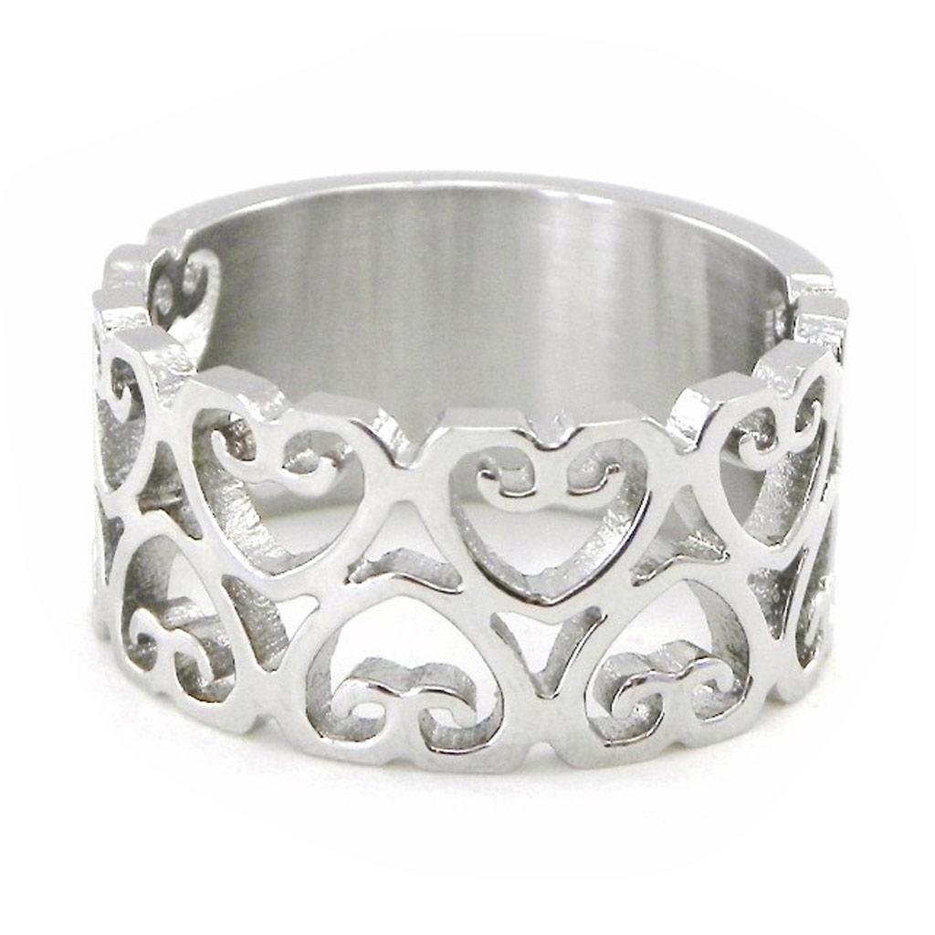 Steel Ring 'Choreography' Silver (love) - 10 Mm