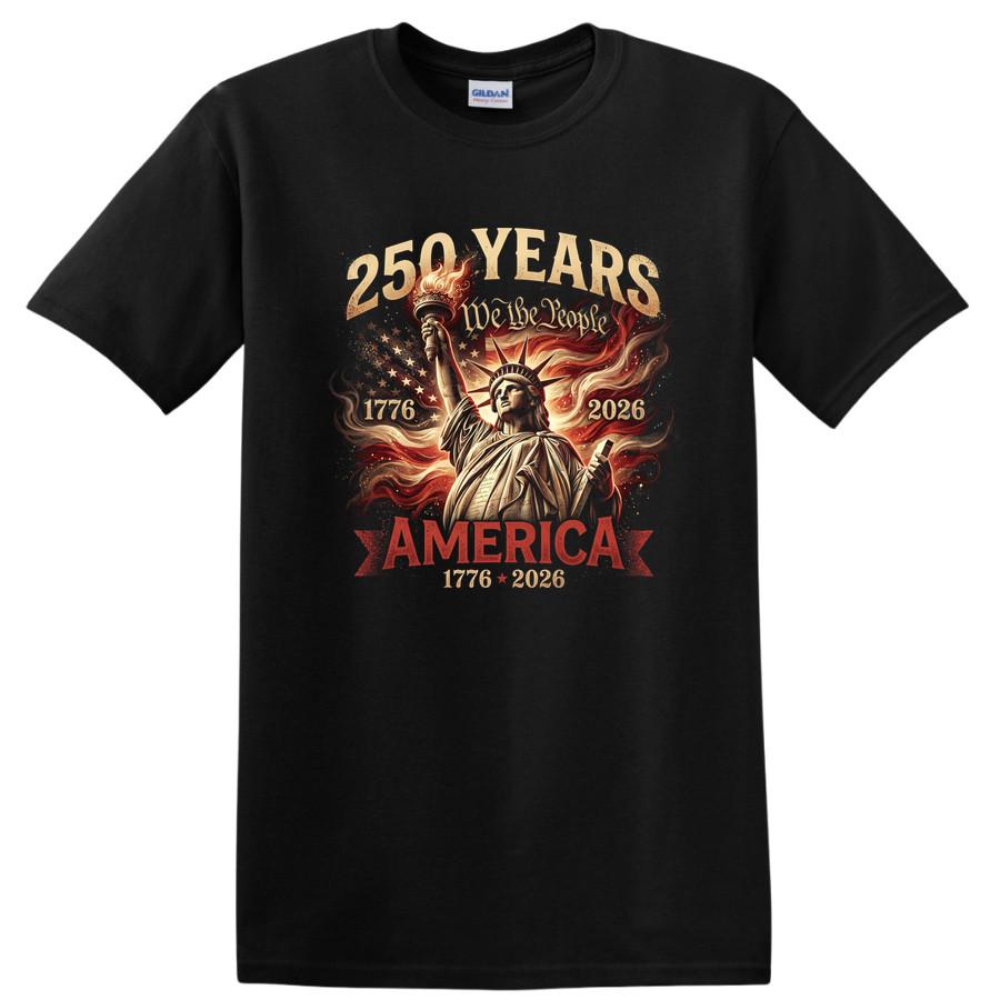 250 Years America We the People Statue of Liberty 1776 2026 T Shirt Tee 2XL