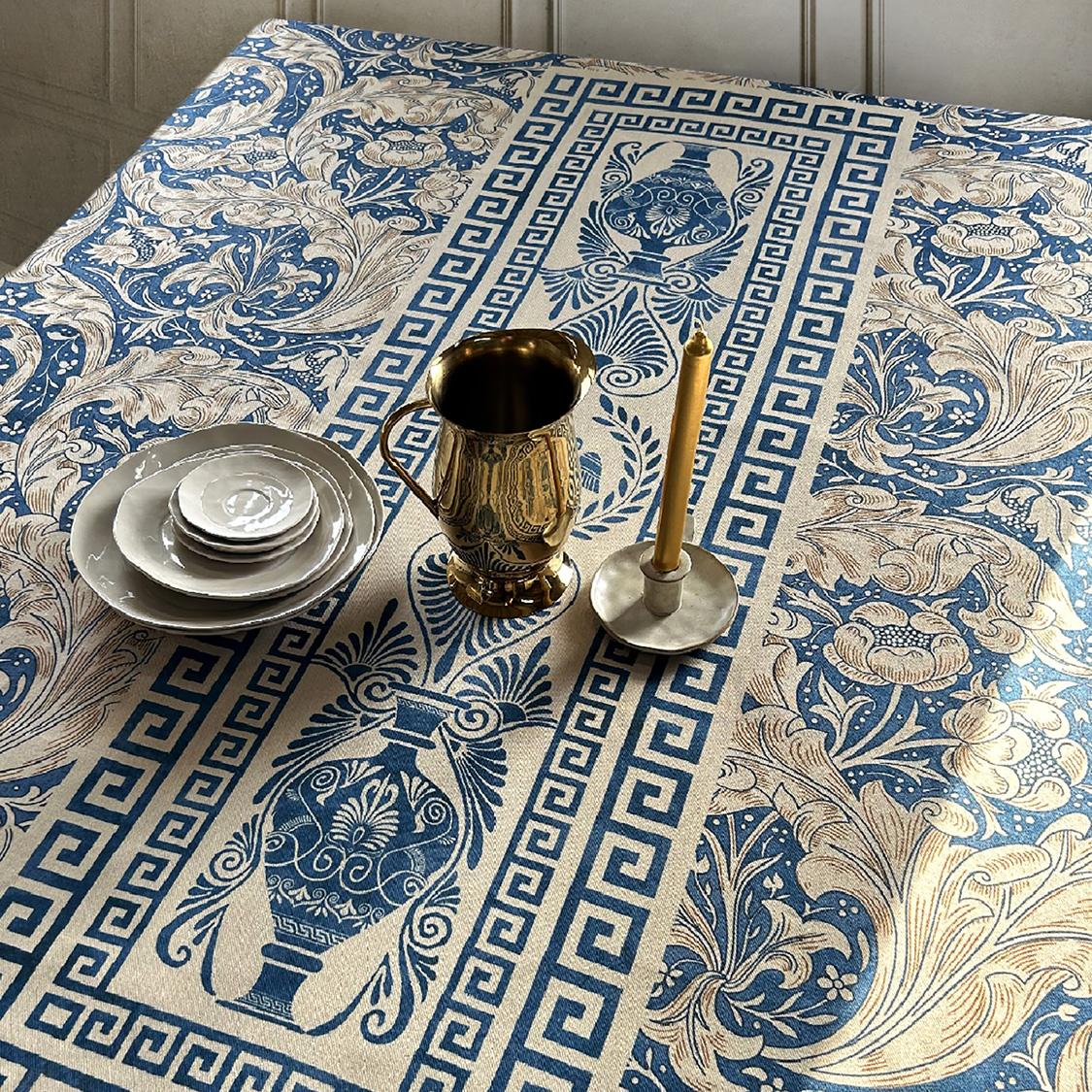 

Синяя скатерть Sertex Home с этническим рисунком