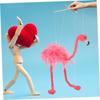 HEALSOPTHY Flamingo Marionette Plüsch Tiermarionette Mit Bambuszugschnur Interaktives Puppenspiel Familienspiel Dekoration