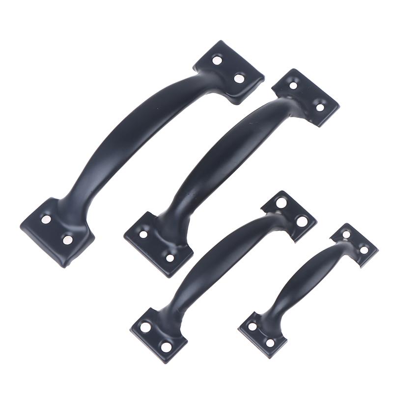 2Pcs Door Handle+8pcs Screws Iron Door Handles Gate Handle Pull For Sliding Barn Doors Gates Garages Sheds Window Pulls Knob