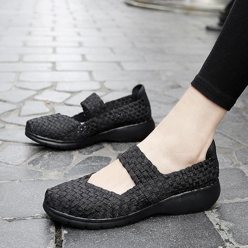 Versatile new handwoven shoes hollow breathable women's shoes flat bottom loose casual shoes fashion