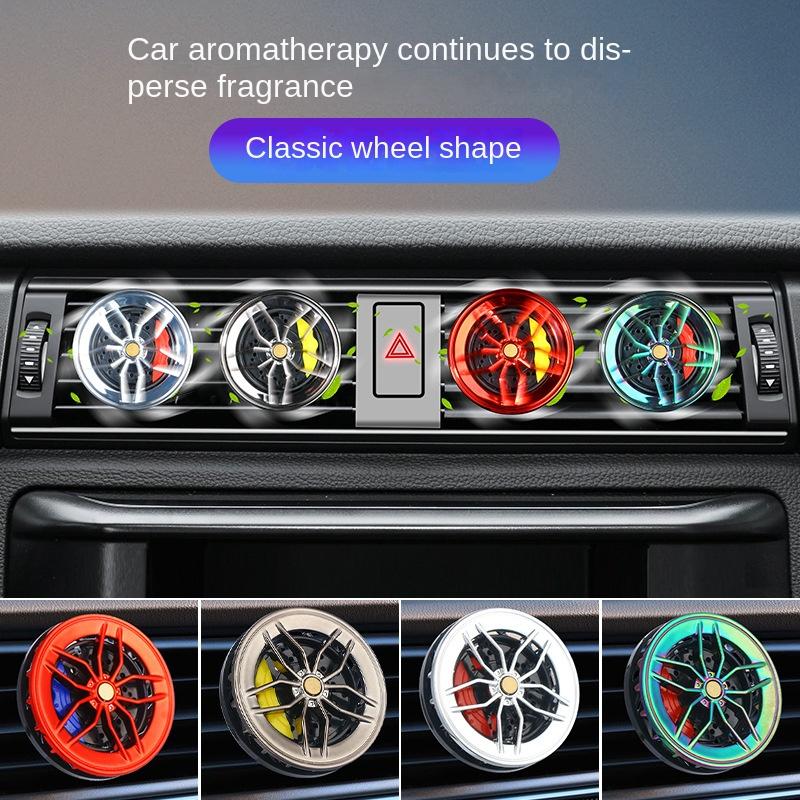 Wheel shape solid perfume for car Creative and fashionable car Universal rotatable air conditioner air outlet fragrance clip