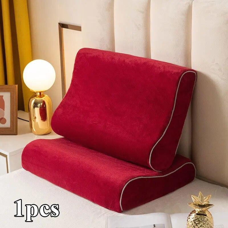 Einfarbige Bettwäsche, weicher Kissenschutz, Kissenbezug, minimalistischer Stil, Baumwoll-Latex-Kissenbezug