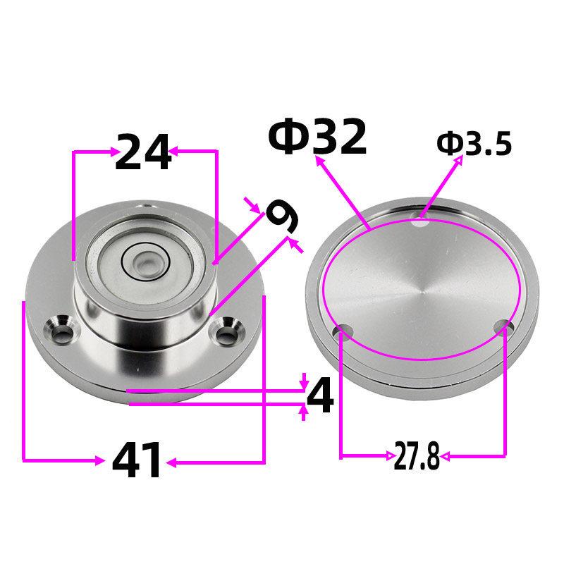 HACCURY Round Metal Spirit Level with Base Mounting Holes