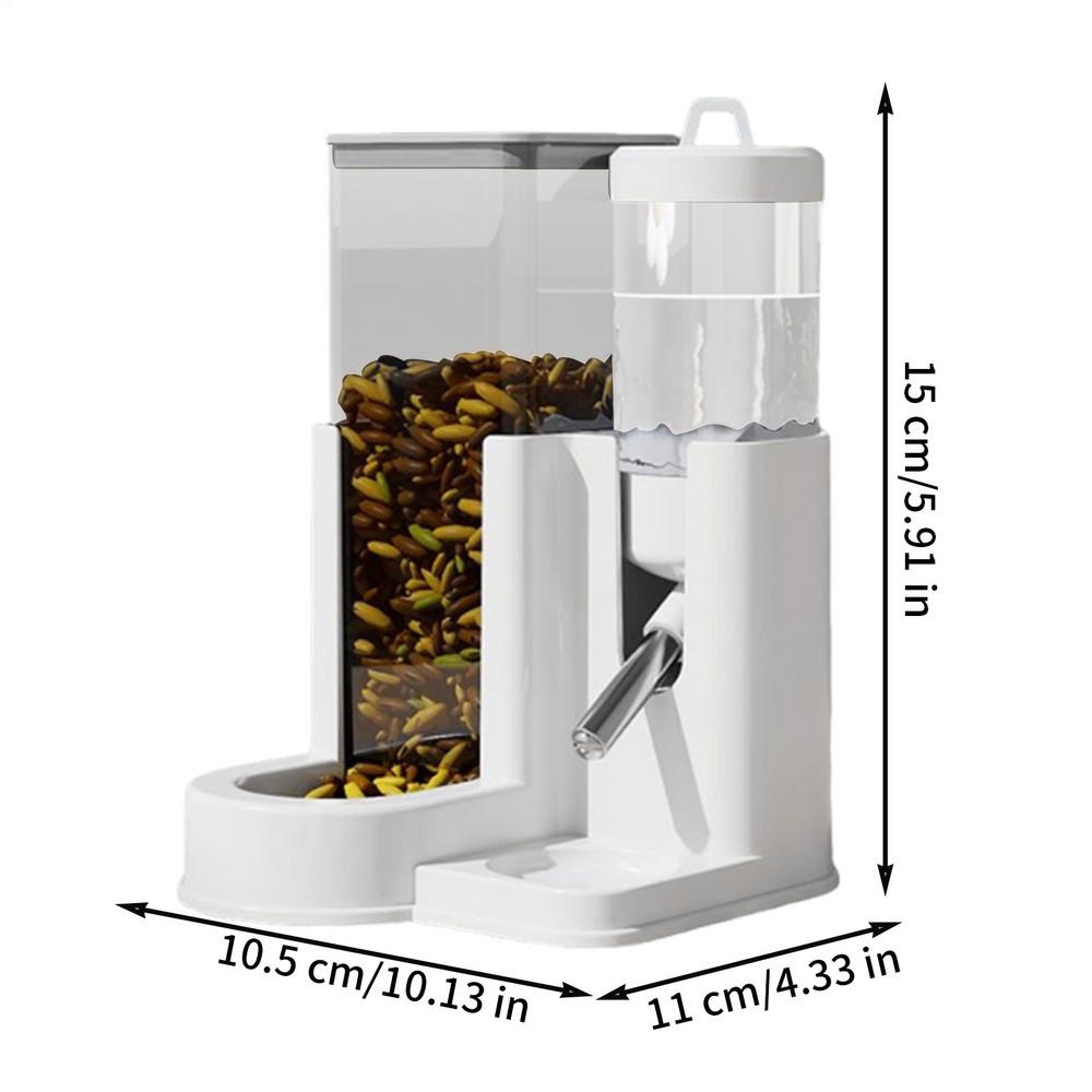 

Hamster Water Feeder Small Animal Automatic Dispenser Drinking Water Bottle Bowls Dish with Food Container for Guinea Pig Rat серый