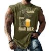 Men Sleeveless Tank Top Loose Fit Casual Streetwear Textured Pattern Printed Vest for Sports Vacation Daily Wear