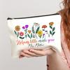 Thank You for Helping Me Grow Custom Name Makeup Bag Personalised Pencil Bags Travel Toiletries Storage Pouch Gifts for Teacher